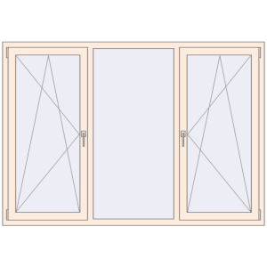Buy Tilt-and-Turn 2000x1400 mm REHAU OPTIMUM EURO-DESIGN 70 CREAME_WHITE_50L-2 two-sided