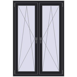 Okno plastikowe 1050x1550 mm Dwuskrzydłowe. Widok od środka Zamów teraz Okna skrzydłowe 1050x1550 mm REHAU ENERGY-SAVING SYNEGO MD BLACK_ULTI-MATT dwustronny