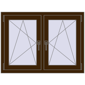 Okno plastikowe 1065x755 mm Dwuskrzydłowe. Widok od środka Zamów teraz Okna skrzydłowe 1065x755 mm REHAU ENERGY-SAVING SYNEGO MD DARK_OAK dwustronny
