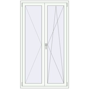 Buy Tilt-and-Turn 1020x1840 mm REHAU ENERGY-SAVING SYNEGO MD RAL 9016 Traffic white two-sided