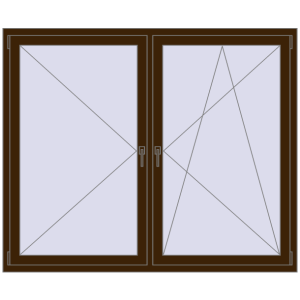 Buy Tilt-and-Turn 1800x1450 mm REHAU ENERGY-SAVING SYNEGO MD DARK_OAK two-sided