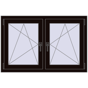 Zamów teraz Okna skrzydłowe 1215x755 mm REHAU ENERGY-SAVING SYNEGO MD BLACK_BROWN dwustronny