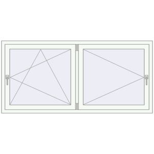 Buy Tilt-and-Turn 1840x880 mm REHAU OPTIMUM EURO-DESIGN 70 RAL 9016 Traffic white two-sided
