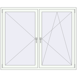 Buy Tilt-and-Turn 1720x1420 mm REHAU OPTIMUM EURO-DESIGN 70 RAL 9016 Traffic white two-sided