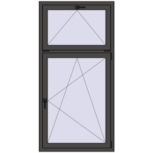 Buy Tilt-and-Turn 900x1800 mm REHAU BRILLANT DESIGN BASALT_GREY two-sided