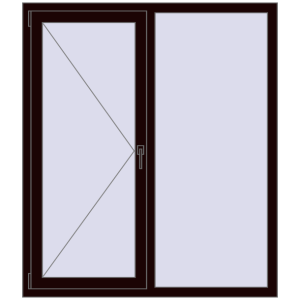 Buy Tilt-and-Turn 1300x1500 mm REHAU OPTIMUM EURO-DESIGN 70 CHOCOLATE_BROWN two-sided