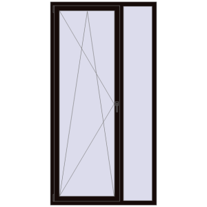 Buy Tilt-and-Turn 1200x2300 mm REHAU ENERGY-SAVING SYNEGO MD BLACK_BROWN two-sided