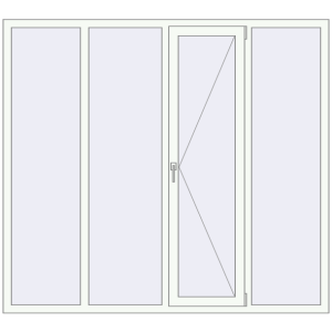 Buy Tilt-and-Turn 2000x1800 mm REHAU ENERGY-SAVING SYNEGO MD RAL 9016 Traffic white two-sided