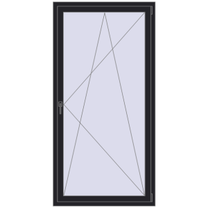 Buy Tilt-and-Turn 1000x2000 mm REHAU ENERGY-SAVING SYNEGO MD BLACK_ULTI-MATT two-sided