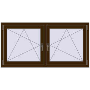 Zamów teraz Okna skrzydłowe 1470x740 mm REHAU ENERGY-SAVING SYNEGO MD DARK_OAK dwustronny