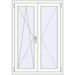 Buy Tilt-and-Turn 900x1300 mm REHAU OPTIMUM EURO-DESIGN 70 RAL 9016 Traffic white two-sided