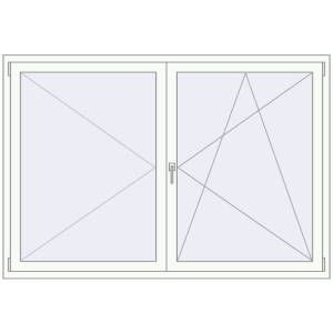 Buy Tilt-and-Turn 1900x1300 mm REHAU OPTIMUM EURO-DESIGN 70 RAL 9016 Traffic white two-sided