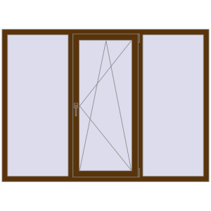 Buy Tilt-and-Turn 1900x1400 mm REHAU OPTIMUM EURO-DESIGN 70 WALNUT two-sided