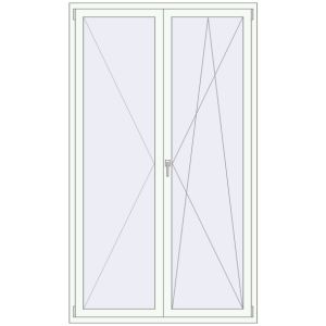 Buy Tilt-and-Turn 1350x2300 mm REHAU OPTIMUM EURO-DESIGN 70 RAL 9016 Traffic white two-sided