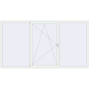 Buy Tilt-and-Turn 3260x1760 mm REHAU ENERGY-SAVING SYNEGO MD RAL 9016 Traffic white two-sided