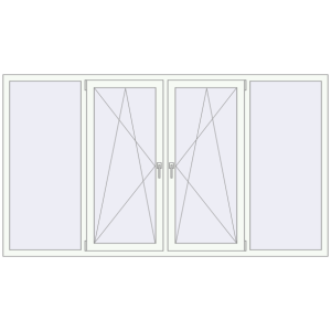 Buy Tilt-and-Turn 2500x1400 mm REHAU OPTIMUM EURO-DESIGN 70 RAL 9016 Traffic white two-sided