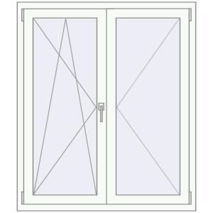 Buy Tilt-and-Turn 1130x1320 mm REHAU OPTIMUM EURO-DESIGN 70 RAL 9016 Traffic white two-sided