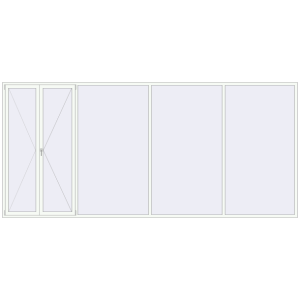 Buy Tilt-and-Turn 5000x2300 mm REHAU ENERGY-SAVING SYNEGO MD RAL 9016 Traffic white two-sided