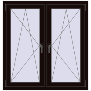 Okno plastikowe 1065x1145 mm Dwuskrzydłowe. Widok od środka Zamów teraz Okna skrzydłowe 1065x1145 mm REHAU ENERGY-SAVING SYNEGO MD BLACK_BROWN dwustronny