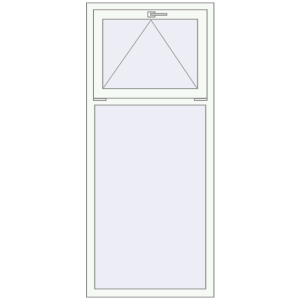 Okno plastikowe 780x1800 mm Jednoskrzydłowe z naświetlem. Widok od środka Zamów teraz Okna skrzydłowe 780x1800 mm REHAU OPTIMUM EURO-DESIGN 70 RAL 9016 Traffic white dwustronny