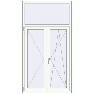 Buy Tilt-and-Turn 990x1850 mm REHAU ENERGY-SAVING SYNEGO MD RAL 9016 Traffic white two-sided