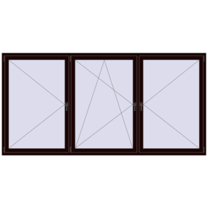 Buy Tilt-and-Turn 3000x1500 mm REHAU OPTIMUM EURO-DESIGN 70 CHOCOLATE_BROWN two-sided