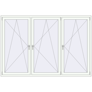 Buy Tilt-and-Turn 2380x1600 mm REHAU ENERGY-SAVING SYNEGO MD RAL 9016 Traffic white two-sided