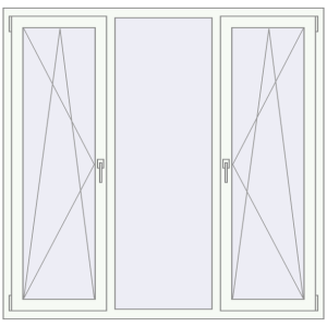 Zamów teraz Okna skrzydłowe 1630x1580 mm REHAU BRILLANT DESIGN RAL 9016 Traffic white dwustronny