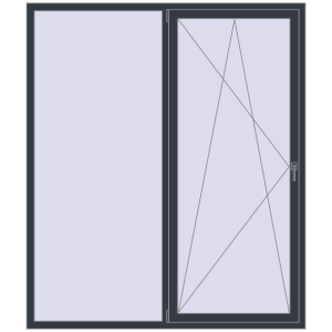 Buy Tilt-and-Turn 1800x2100 mm REHAU OPTIMUM EURO-DESIGN 70 ANTHRACITE_GREY_STRUKTURAL two-sided