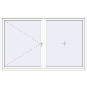 Buy Tilt-and-Turn 2400x1500 mm REHAU ENERGY-SAVING SYNEGO MD RAL 9016 Traffic white two-sided
