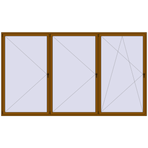 Buy Tilt-and-Turn 4000x2300 mm REHAU BRILLANT DESIGN GOLDEN OAK two-sided