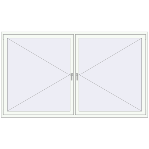 Buy Tilt-and-Turn 2400x1400 mm REHAU ENERGY-SAVING SYNEGO MD RAL 9016 Traffic white two-sided