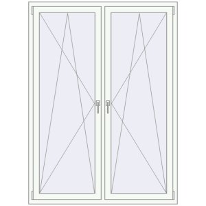 Buy Tilt-and-Turn 1400x1900 mm REHAU OPTIMUM EURO-DESIGN 70 RAL 9016 Traffic white two-sided