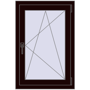 Buy Tilt-and-Turn 630x940 mm REHAU OPTIMUM EURO-DESIGN 70 CHOCOLATE_BROWN two-sided
