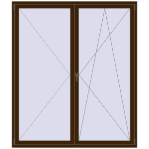 Buy Tilt-and-Turn 1800x2100 mm REHAU ENERGY-SAVING SYNEGO MD DARK_OAK two-sided