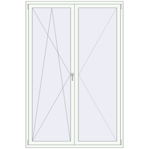 Buy Tilt-and-Turn 1500x2300 mm REHAU ENERGY-SAVING SYNEGO MD RAL 9016 Traffic white two-sided