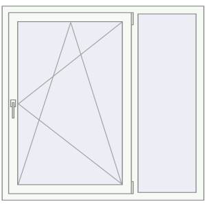 Buy Tilt-and-Turn 1300x1250 mm REHAU ENERGY-SAVING SYNEGO MD RAL 9016 Traffic white two-sided