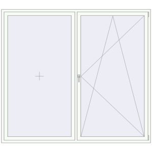 Buy Tilt-and-Turn 2400x2150 mm REHAU OPTIMUM EURO-DESIGN 70 RAL 9016 Traffic white two-sided