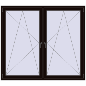 Zamów teraz Okna skrzydłowe 1840x1565 mm REHAU ENERGY-SAVING SYNEGO MD BLACK_BROWN dwustronny