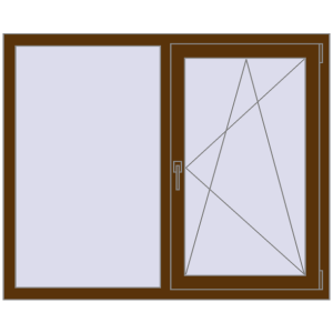Zamów teraz Okna skrzydłowe 1350x1100 mm EPSILON OPTIMA WALNUT dwustronny