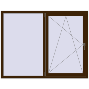 Buy Tilt-and-Turn 1680x1300 mm REHAU OPTIMUM EURO-DESIGN 70 DARK_OAK two-sided