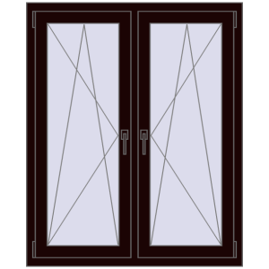 Okno plastikowe 1050x1295 mm Dwuskrzydłowe. Widok od środka Zamów teraz Okna skrzydłowe 1050x1295 mm REHAU ENERGY-SAVING SYNEGO MD CHOCOLATE_BROWN dwustronny