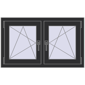 Buy Tilt-and-Turn 1000x600 mm REHAU OPTIMUM EURO-DESIGN 70 ANTHRACITE_GREY_GLATT two-sided