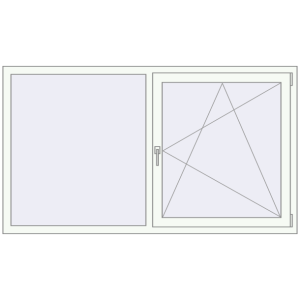 Buy Tilt-and-Turn 1830x1040 mm REHAU OPTIMUM EURO-DESIGN 70 RAL 9016 Traffic white two-sided