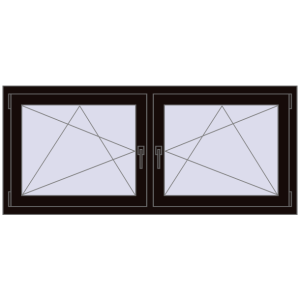 Zamów teraz Okna skrzydłowe 1590x710 mm REHAU ENERGY-SAVING SYNEGO MD BLACK_BROWN dwustronny