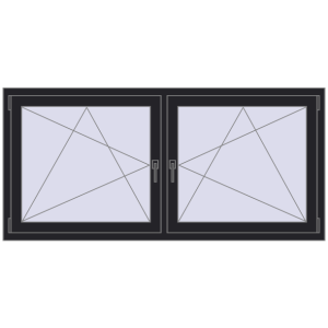 Buy Tilt-and-Turn 1770x845 mm REHAU ENERGY-SAVING SYNEGO MD BLACK_ULTI-MATT two-sided