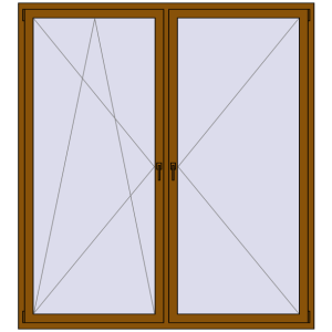 Buy Tilt-and-Turn 2000x2200 mm REHAU ENERGY-SAVING SYNEGO MD GOLDEN OAK two-sided