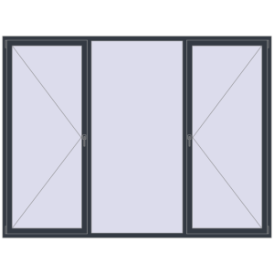 Buy Tilt-and-Turn 2800x2100 mm REHAU OPTIMUM EURO-DESIGN 70 ANTHRACITE_GREY_STRUKTURAL two-sided