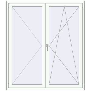 Buy Tilt-and-Turn 1400x1600 mm REHAU ENERGY-SAVING SYNEGO MD RAL 9016 Traffic white two-sided