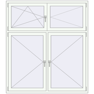 Buy Tilt-and-Turn 1600x1800 mm REHAU EURO 70 RAL 9016 Traffic white two-sided